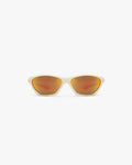 Front product image of men's ivory sunglasses on a plain white background | 247 Arena Sunglasses in Papyrus | Sleek papyrus coloured sunglasses | 247 Accessories | Represent Clo