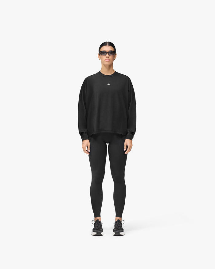 247 DNA Oversized Long Sleeve T-Shirt - Jet Black