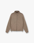 Front product image of a mens brown fleece on a plain white background | 247 Full Zip Fleece in Umber | Full zip fleece with soft texture | 247 Outerwear | Represent Clo