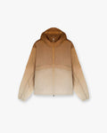 Front product image of a mens grey hooded jacket on a plain white background | 247 Hooded Training Jacket in Ombre | Oversized hoodie with popper fastening | 247 Outerwear | Represent Clo