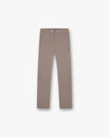 Front product image of mens brown pants on a plain white background | 247 Mission Pant in Umber | Oversized straight fit pants with ribbed hem | 247 Pants | Represent Clo