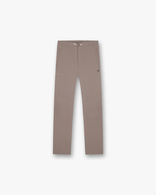 Front product image of mens brown pants on a plain white background | 247 Mission Pant in Umber | Oversized straight fit pants with ribbed hem | 247 Pants | Represent Clo