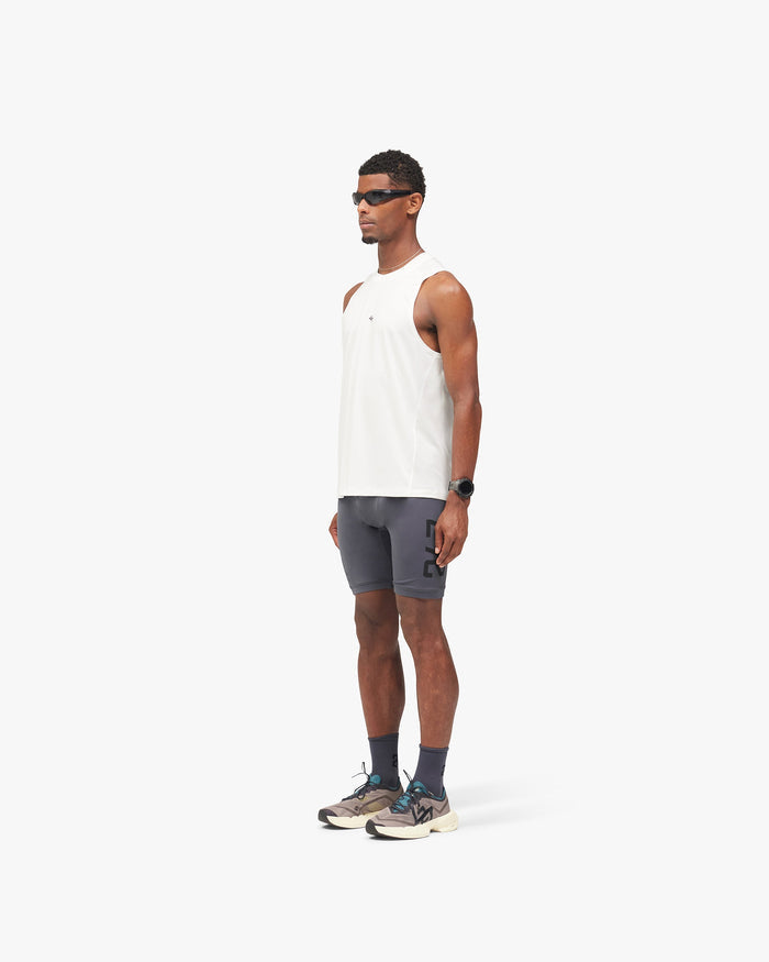 247 Numbers Vest - Flat White