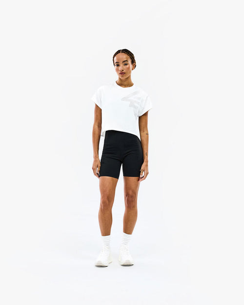 247 Perforated Cropped Training T-Shirt - White