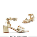 ALLEGRA GOLD ANKLE STRAP - leather sandals