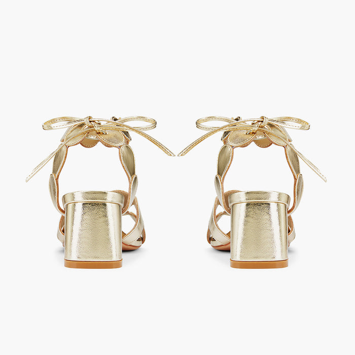 ALLEGRA GOLD ANKLE STRAP - leather sandals