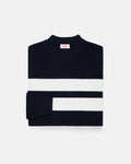 Armor-Lux Navy Bold White Stripe Cotton Sweater