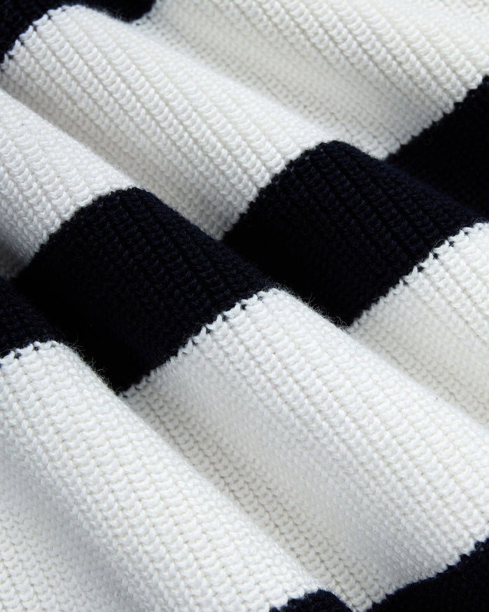 Armor-Lux Navy Bold White Stripe Cotton Sweater