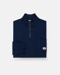 Armor-Lux Navy Quarter-Zip Organic Cotton Sweatshirt