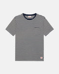 Armor-Lux Navy & White Stripe Cotton-Linen T-Shirt