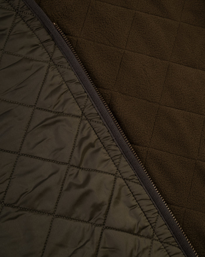 Barbour Olive Polarquilt Zip-In Waistcoat Liner