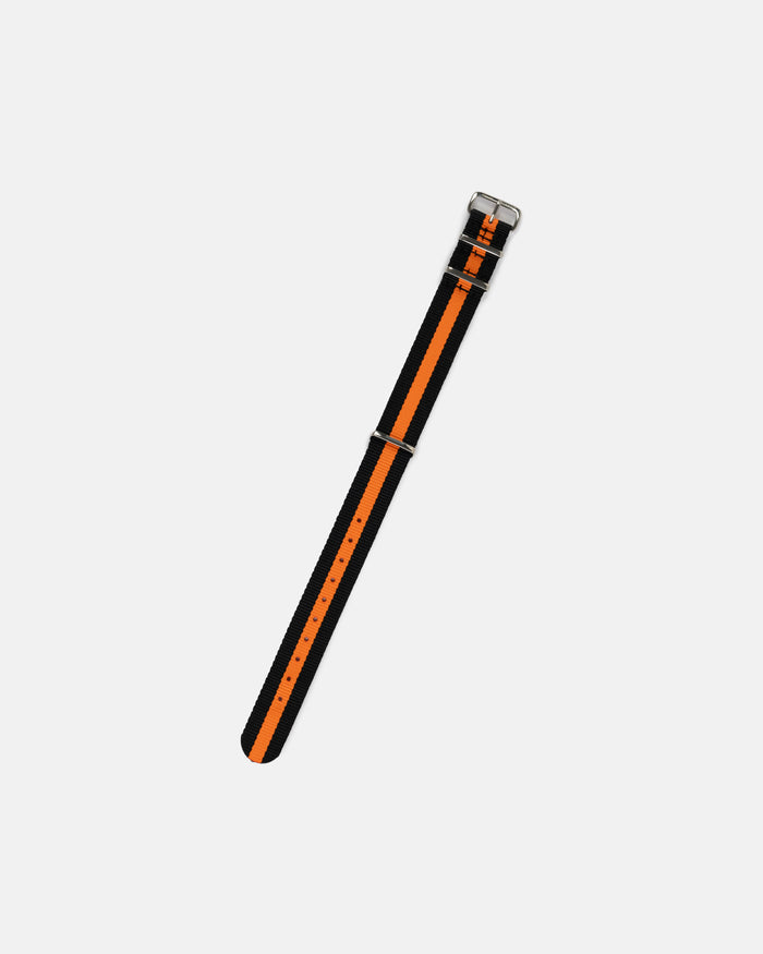 Black & Orange Stripe Nylon Watch Strap
