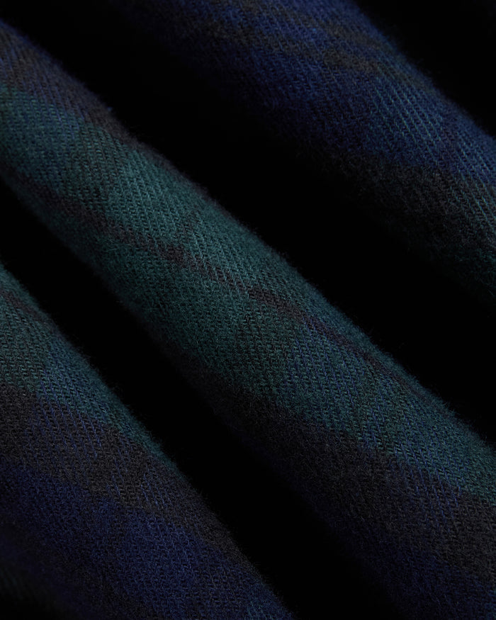 Black Watch Tartan Enzyme-washed Sport Shirt - Trim Fit