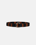 Black with Orange Regimental Stripe D-Ring Belt