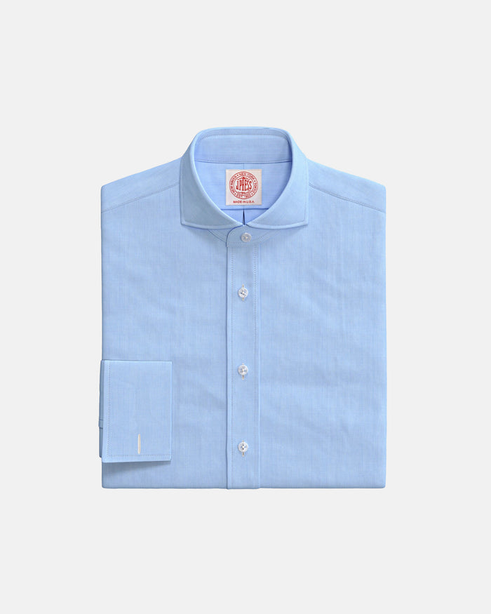 Blue End-on-End Cutaway Collar Custom Shirt