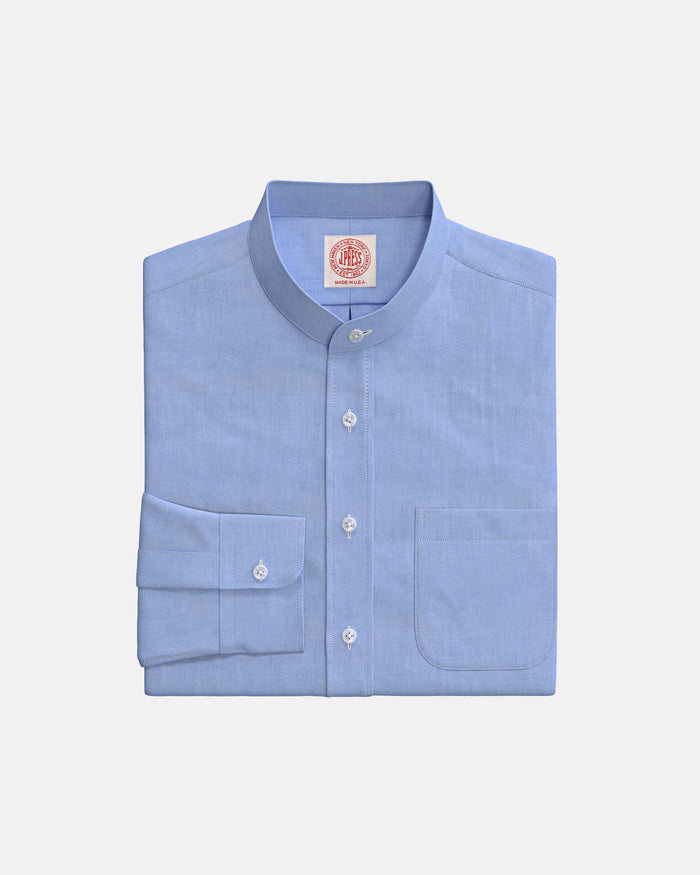 Blue Pinpoint Oxford Banded Collar Custom Shirt