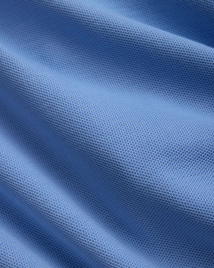 Blue Pique Button Down Shirt