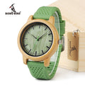BOBO BIRD Bamboo Men Watch Casual Women Quartz Clock Silicone Band reloj mujer marca famosa