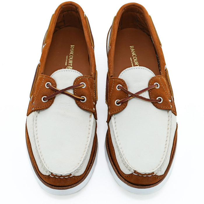 Boothbay Boat Shoe - Parchment Cotswold/Chestnut Vienna