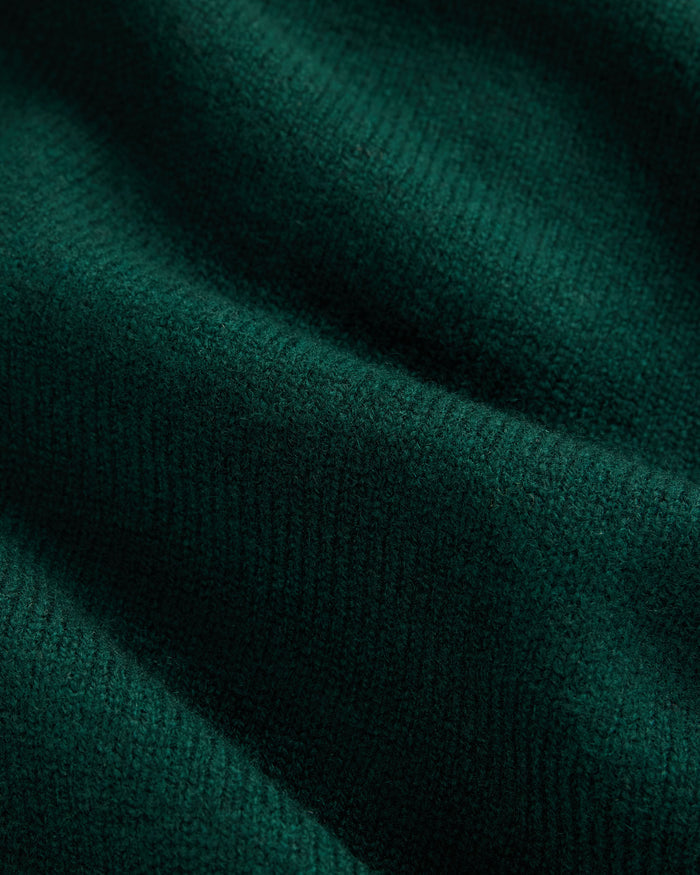 Bottle Green Lambswool Quarter Zip-up Sweater