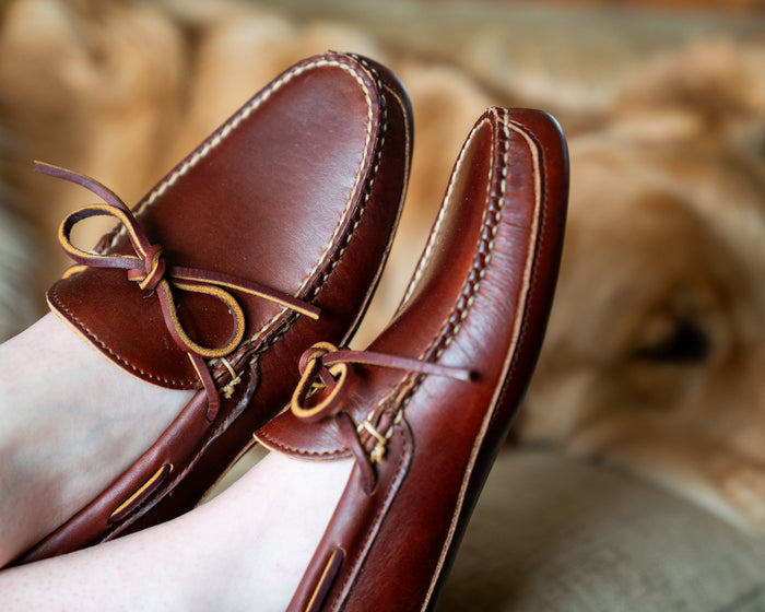 Bradbury Slipper Leather-sole , - British Tan