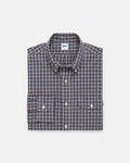 Brown & Blue Mini-check Sport Shirt - Trim Fit