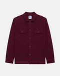 Burgundy Cotton Canvas Overshirt - Trim Fit