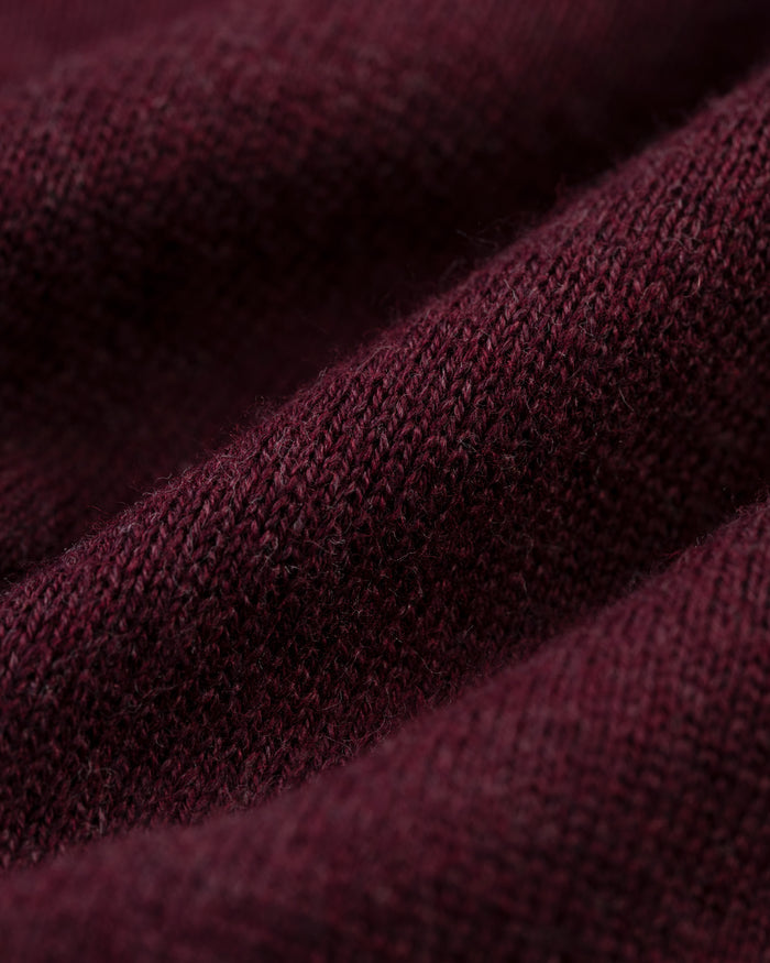 Burgundy Cotton-Cashmere Quarter-Zip Sweater
