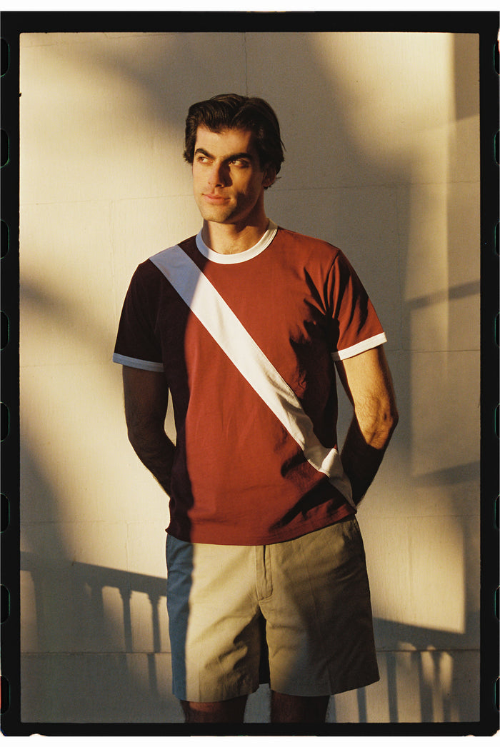 Burgundy Sash Rowing T-Shirt