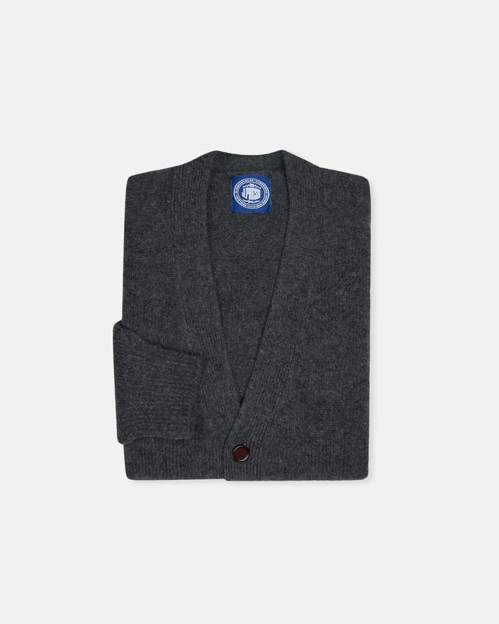 Charcoal Lambswool Cardigan Sweater