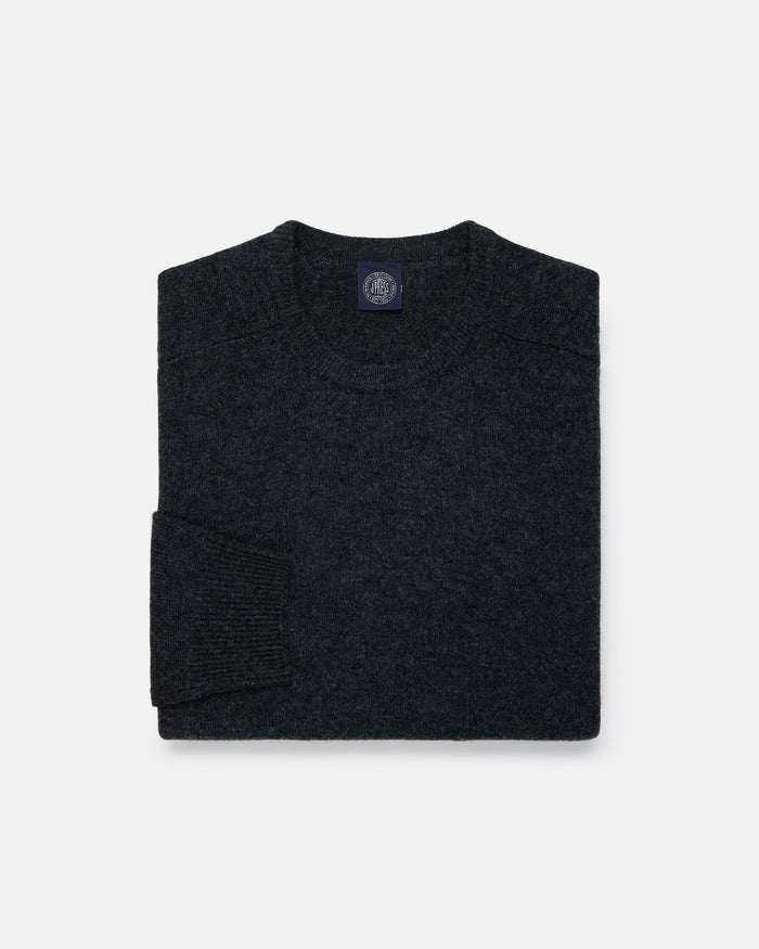 Charcoal Lambswool Crewneck Sweater