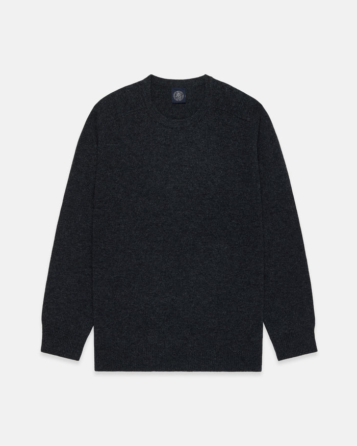Charcoal Lambswool Crewneck Sweater