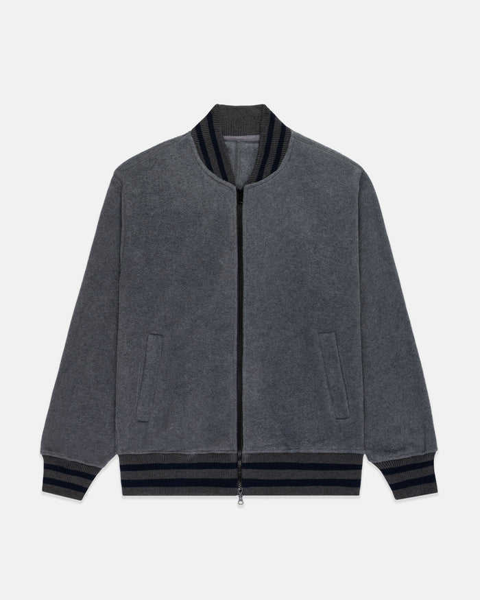 Charcoal Polar Fleece Track Jacket - Trim Fit