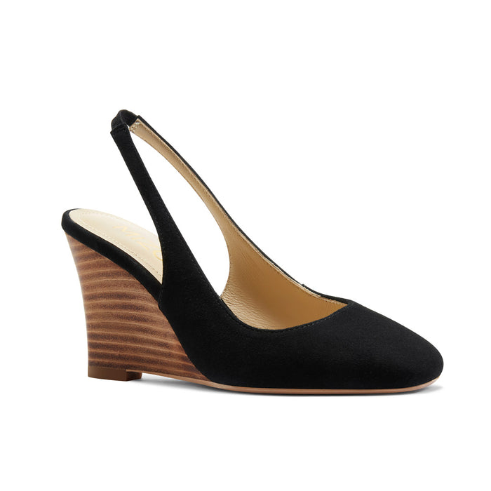 Chibon Black - Suede Wedges
