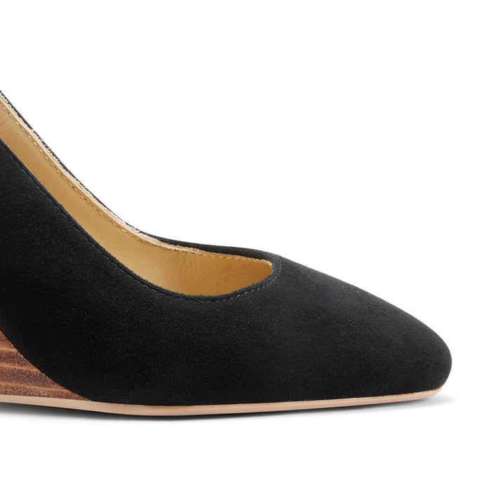Chibon Black - Suede Wedges