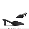 Clio Black - Satin Mules