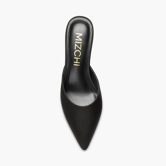 Clio Black - Satin Mules