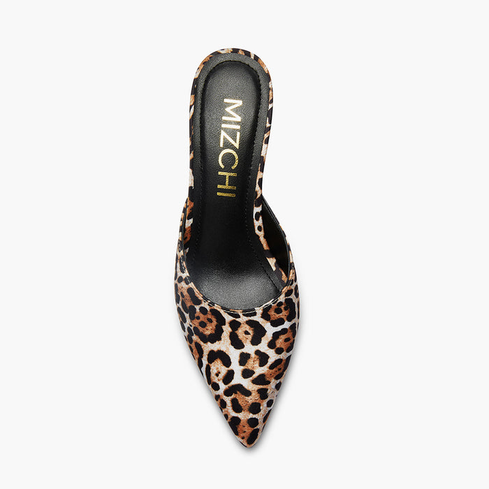 Clio Leopard - Satin Mules