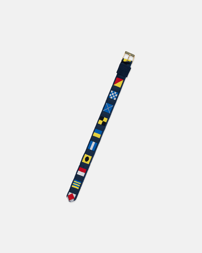 Code Flag Motif Nylon Watch Strap
