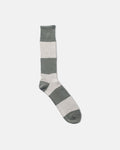 Cream & Khaki Rugby Stripe Cotton Socks