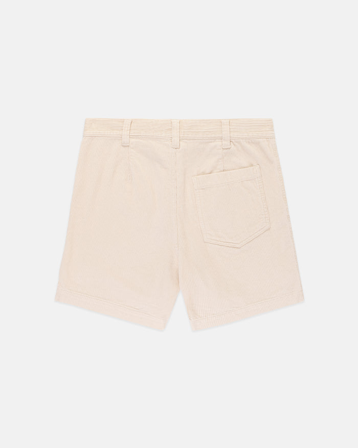 Cream Wide-Wale Cotton Corduroy Shorts - Trim Fit
