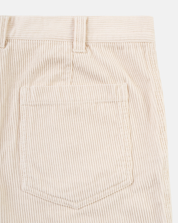 Cream Wide-Wale Cotton Corduroy Shorts - Trim Fit