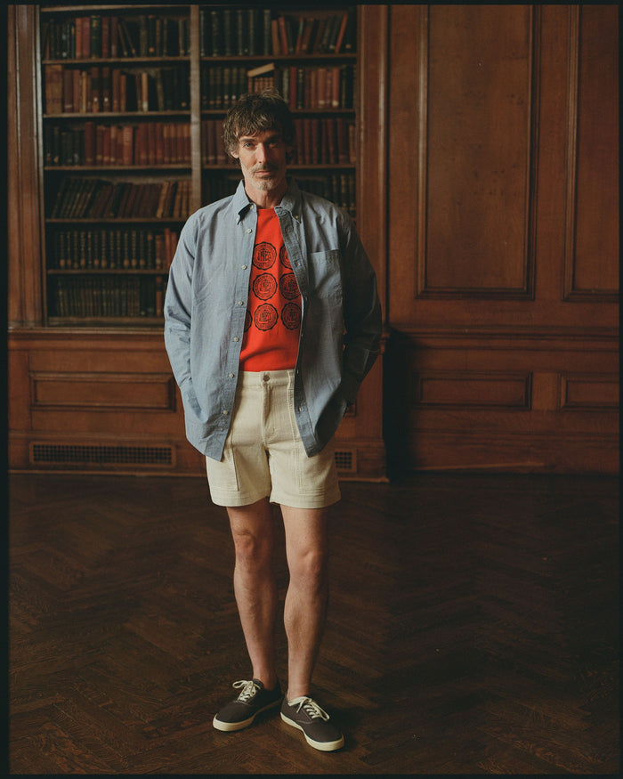 Cream Wide-Wale Cotton Corduroy Shorts - Trim Fit