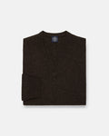 Dark Brown Lambswool V-neck Sweater