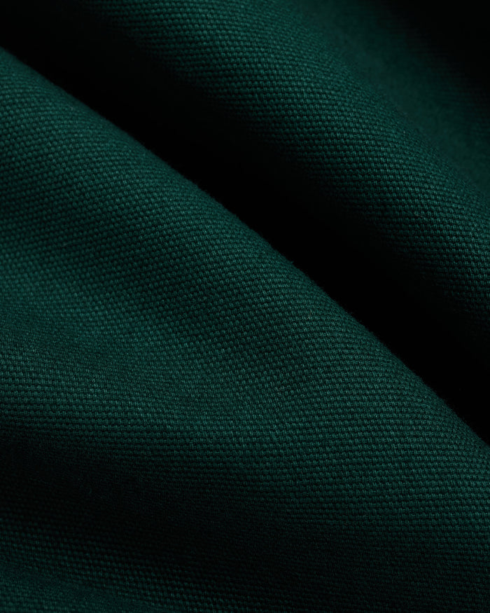 Dark Green Cotton Canvas Overshirt - Trim Fit