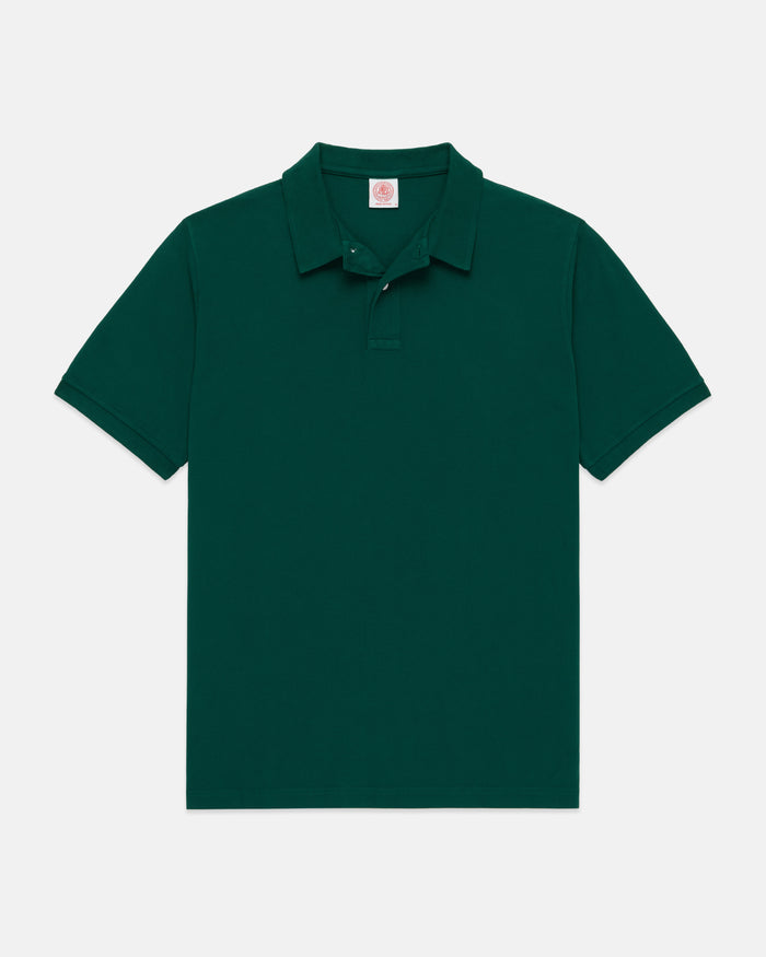 Dark Green Cotton Pique Polo