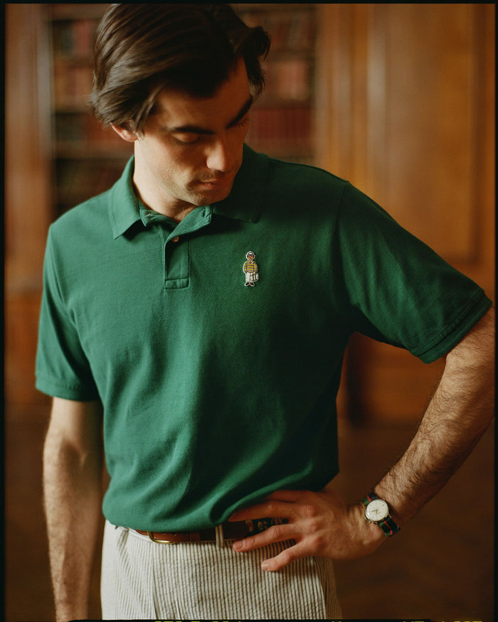 Dark Green Ivy Guy Cotton Pique Polo