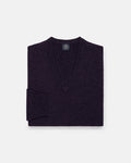 Dark Purple Lambswool V-neck Sweater