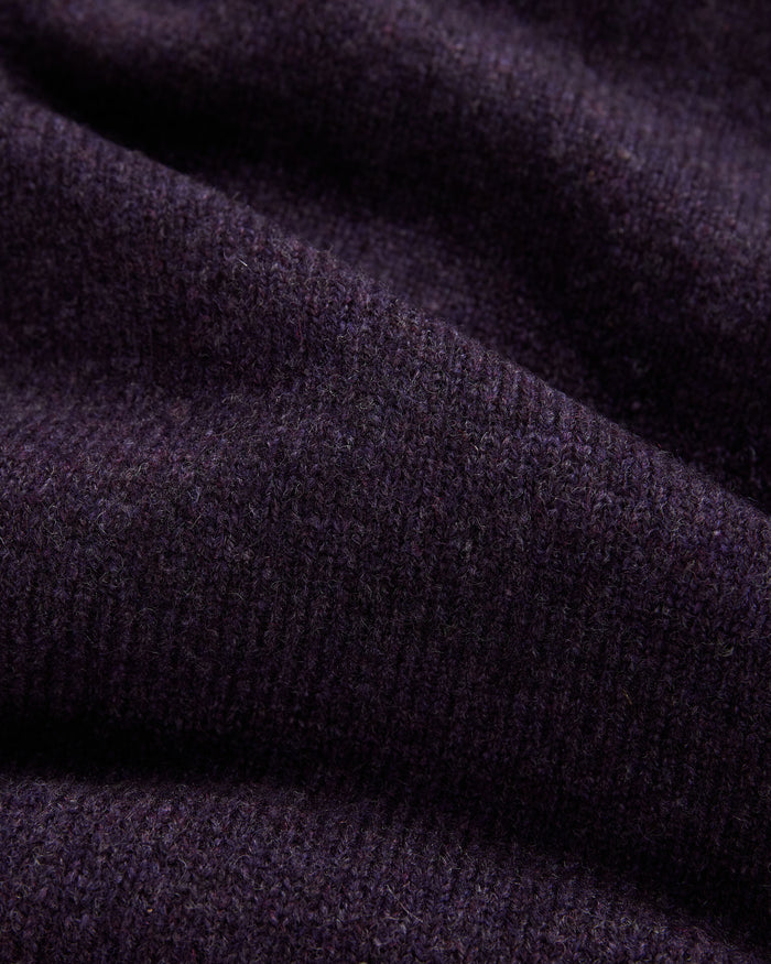 Dark Purple Lambswool V-neck Sweater