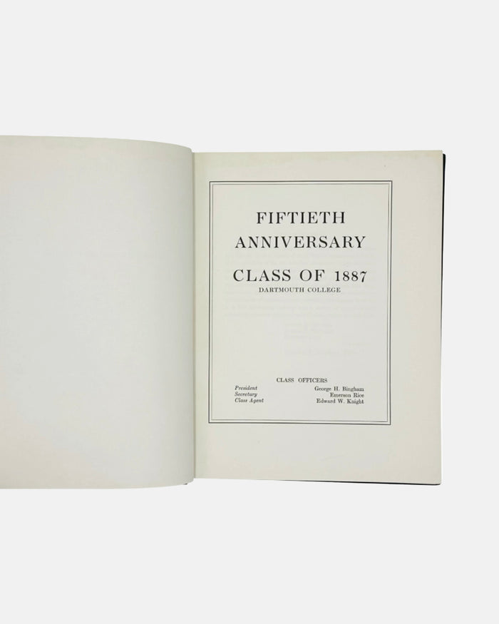 Dartmouth College Class of 1887 Fiftieth Anniversary Book 1937